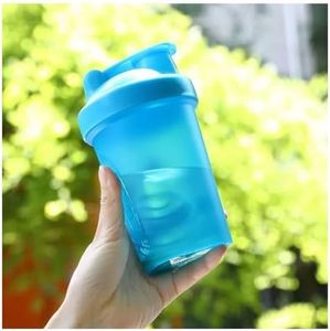 Protein Shaker Bottle Blender for Shake and Pre Work Out, Best Shaker Cup (BPA free) w. Classic Loop Top & Whisk Ball, Kitchen Water Bottle (16OZ-400ML, Blue Top/Blue Body)