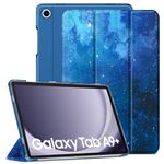 CACOE Case for Samsung Galaxy Tab A9+ Plus Tablet 11 Inch 2023, Ultra Slim Folding Hard Back Shell Stand Cover for Samsung Tab A9+ 11 Inch Tablet, Blue Star