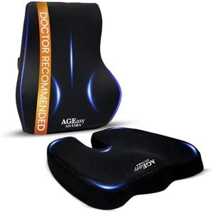 AGEasy (Max Group Coccyx Cushion with Lumbar Support | Premium Seat Cushion for Chair with Optimal Support | Orthopedic Car Seat Back Support for Comfortable Long Rides