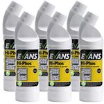 6 x Evans Hi-Phos High Active Concentrated Phosphoric Acid Cleaner and Descaler for Washrooms Toilet Bathroom 1Litre Bottles