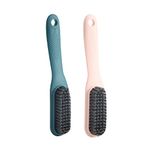 2 Pcs Shoe Brushes Shoe Cleaning Football Boot Cleaner Scrubber Long Handle Shoe boot buddy Scrub for Family, Blue,pink