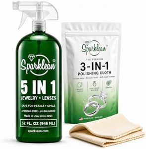 Sparklean Ultimate Shine Kit for Jewelry & Eyeglasses - Eco-Friendly Scratch Remover & Anti-Fog Cloth for Precious Metals & Lens Care | Lemon Oil Infused | 32 oz | Made in USA