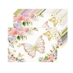 Paper Placemats Disposable 50 Pack Purple Butterfly Spring Placemats 16x 11 Inch Summer Seasonal Rustic Vintage Paper Table Mats for Holiday Home Dining Party Table Decoration