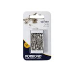 Korbond - 50 Piece Safety Pin Pack, Nickel, Packaging may vary