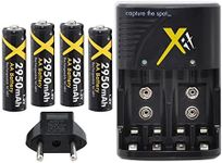 Xit XTCH2950 4 AA Rechargeable Batteries with Charger 2950mAh (Black)