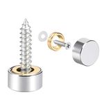 uxcell Mirror Screws Decorative Caps Cover Nails Polished Stainless Steel 10mm 8pcs