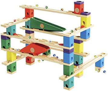 Hape Quadrilla Wooden Marble Run Construction - Vertigo - Quality Time Playing Together Wooden Safe Play - Smart Play for Smart Families,Multicolor