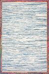 nuLOOM Elena Braided Border Jute Area Rug, 5' x 8', Light Blue