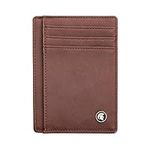 POWR Mens Wallet, Slim RFID Blocking Minimalist Credit Card Holder (Dark Brown), Holds up to 7 Cards and Bank Notes, Ideal for Travel