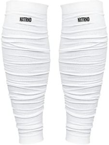 Nxtrnd Football Leg Sleeves, Calf Sleeves for Men & Boys, Sold as a Pair (White)