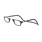 Clic Magnetic Reading Glasses for Men or Women, Computer Readers, Original (S-M, Black, 1.75 Magnification)