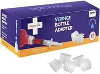 Medicine Bottle Syringe Adapter for Oral Dispensers (28mm, 50 Pack) | Press in Bottle Adapter for Liquid Medication | Only Fits Brandzig 1ml, 3ml, 5ml & 10ml Syringes