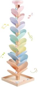 Wooden Marble Run Ball Drop Montessori Toys for Toddlers 4-8 Boys Girls Kids Wood Music Tree Marble Ball Run Game 3-5 8-12 Years Old Learning Color Sorting Sensory Toys Birthday Gift (Height: 28")