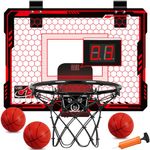 Jugana Indoor Basketball Hoop for Door with 7 Colors Lights | Over The Door Basketball Hoop with Scoreboard | Room Basketball Hoop for Boys Girls 5 6 7 8 9 10 11 12