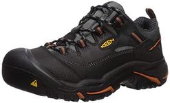 KEEN Utility Men's Braddock Low Steel-Toed Boot,Black/Bossa Nova,9.5 D US