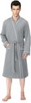 NY Threads Men's Robe Cotton Blend Knit Bathrobe, Grey, XX-Large