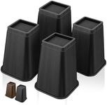 MixDora Bed Risers 8 Inch Heavy Duty Furniture Risers Square Chair Risers for Bed Sofa Table Couch 4 Pack Black (8 Inch)