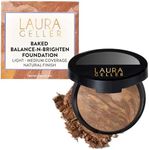 LAURA GELLER NEW YORK Award-Winning Baked Balance-n-Brighten Color Correcting Powder Foundation – Handmade in Italy – Buildable Coverage, Matte Finish – For Mature & Sensitive Skin – 07 Tan