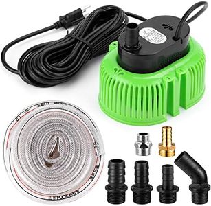 Pool Cover Pump Above Ground, Submersible Water Sump Pump, Swimming Pool Drainage Pump, 6 Adapters, 16 Ft Drainage Hose, 25 Ft Extra Long Power Cord, 650 GPH inGround, Green