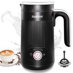 Milk Frother Electric 4 in 1 - Automatic Milk Frothers 350ml Large Capacity Milk Steamer Silent Operation Milk Heater and Warmer Hot & Cold Milk Foamer for Latte Coffee Hot Chocolate Cappuccino Black