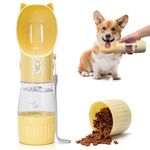 Nobleza 2 in 1 Dog Water Bottle for Walking 250ml Portable Dog Water Bottle with 180g Food Container Pet Water Dispenser Puppy Outdoor Travel Water Bottle for Hiking Leak Proof Dog Drinking Bottle Cup