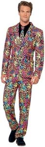 Smiffy's Men's Neon Suit, Stand Out Suit, Jacket, Pants and Tie, Stand Out Suits, Serious Fun, Size L, 41585