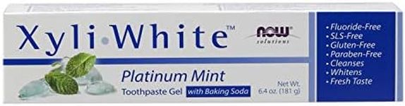 NOW Solutions, Xyliwhite™ Toothpaste Gel, Platinum Mint, Cleanses and Whitens, Fresh Taste, 181g