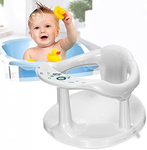 Baby Tub Chair Seat，Baby Bath Seat for Tub Sit Up，Baby Shower Chair，Newborn Baby Bath Seat，Infant Cute Bathtub Support，with Backrest Support and Suction Cups Tub Seats for Babies (White)