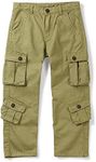 OCHENTA Boys' Cargo Pants 8 Pockets Casual Outdoor Camping Cargo Slacks Khaki Tag 180-12-13 Years