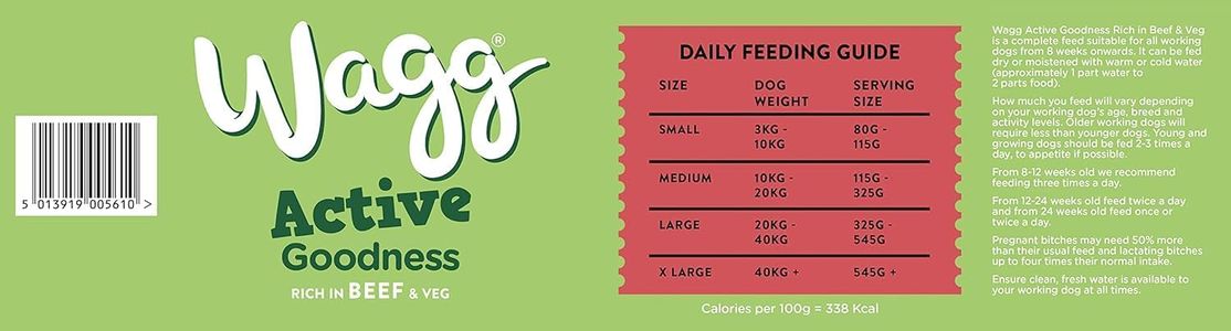 Wagg Active Dog Food Beef 12kg – Complete Dry Food for Adult Dogs