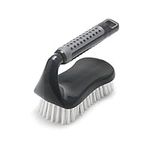 Addis ComfiGrip Floor Scrub Brush with Iron Handle, Metallic Graphite, 7 x 16 x 11 cm, 517700