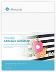 Silhouette America Silhouette Printable Adhesive Cardstock 8.5"X11" 8/Pkg-White, MEDIACRD, Paper, White, 8.5" X 11"