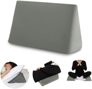 Small Wedge Pillow, Wedge Pillow for Bed Sores, Positioning Pillow, Positioning Wedge, Mini Pillow for Laptop and Yoga, Small Foam Wedge for Chair (1 Unit, Grey)