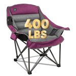 Northroad Oversized XL Padded Camping Chair w/Cell Phone Holder, Large Camp Lounge Chair, Foldable Lawn Chair w/Cup Holder,Carry Bag for Outdoor Hiking, Beach, Picnics, Heavy-Duty 400-lbs Capacity