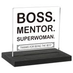 Boss Gifts for Women, Thank You Gift for Mentor Manager or Supervisor, Mentor Appreciation Birthday Retirement Gifts, Boss Mentor Superwoman Home Office Desk Décor Sign, DSF131