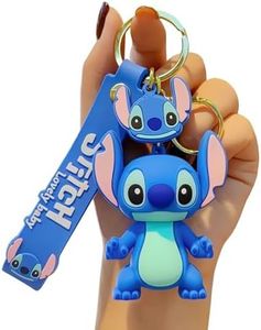 UIHJASO Cartoon Keychains for Girls Boys, Cute Kawaii Keychain, Backpack Key Chain Accessories Wristlet Key chain Car Charms, Blue, One size