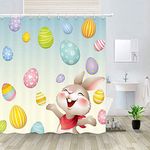 Cnayuep Easter Shower Curtain, Funny Shower Curtain Set Shower Curtains for Bathroom, Waterproof Bathroom Shower Curtain Sets with Hooks for Easter Decorations for The Home 72"X72"