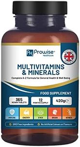 A-Z Multivitamins & Minerals I 365 Vegan Tablets (1 Year Supply) I 26 Essential Active Vitamins, Minerals & Micronutrients for Men and Women I Made in The UK by Prowise Healthcare