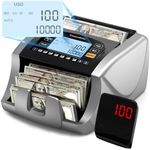 Money Counter Machine Tamodeix Bill Counter with Value Count, Dollar, Euro, MXN, UV/MG/IR/DD/DBL/HLF/CHN Counterfeit Detection Money Counter, Add and Batch Modes, Cash Counter with LCD Display