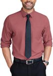 COOFANDY Mens Dress Shirts Wrinkle Free Long Sleeve Button Down Shirts Formal Business Shirt Wine Red