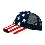 5 Panel Foam Mesh Trucker USA Patriotic Flag Snap Back Baseball Cap - Flag