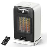 FLANUR Space Heaters for Indoor Use, 1500W Room Heater Fan 2 in 1 with Remote, Thermostat, LED Display, Overheat & Tip Over Protection, 12H Timer, 70° Oscillating Heater for Bedroom, White