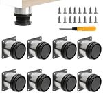 Uotyle 8PCS Adjustable Legs 50mm Adjustable Sofa Legs For Furniture Stainless Steel Cabinet Legs With Screws ＆ Screwdriver For Home/Office/Kitchen