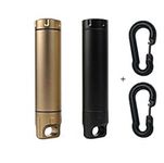 2 x Large Capacity EDC Waterproof Capsule Outdoor Pill Holder EDC Survival Container Aluminum Pill Match Case Airtight Bottle Emergency Kit for Hunting Camping Mountaineering Military Level