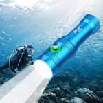 LUXJUMPER Scuba Diving Light, Super Bright 3000 Lumens Scuba Diving Torches, Professional IP68 Waterproof Underwater Flashlight 3 Modes with Power Indicator Rechargeable Safety Dive Torch