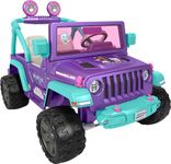 Power Wheels Ride-On Toy Gabby’s Dollhouse Jeep Wrangler Battery-Powered Vehicle with Sounds, Multi-Terrain Traction, Seats 2, Ages 3+