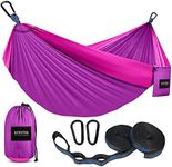 Kootek Camping Hammock 500 lbs Capacity, Camping Essentials, Lightweight Portable Double Hammock with Tree Straps, Camping Gear for Outside Hiking Camping Beach Backpack Travel