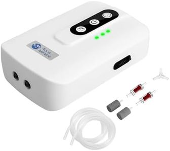 AquaMiracle Lithium Battery Powered Portable Dual Outlet Aquarium Air Pump for Fish Tank up to 120Gals, USB Rechargeable Aquarium Bubbler Aerator for Fishing, Power Outages and Emergency