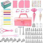 Yofuly Cake Decorating Kit Tools, 169 PCSIcing Tips and Piping Bags with Pattern Chart & E.Book -Straight and Angled Spatula and Other Baking Set Supplies