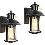 Lamomo 2 Pack Motion Sensor Light Outdoor, 3 Lighting Modes Exterior Porch Light Fixture, Dusk to Dawn Outdoor Wall Light, Waterproof Aluminum Anti-Rust Outside Lighting for House Garage Entryway